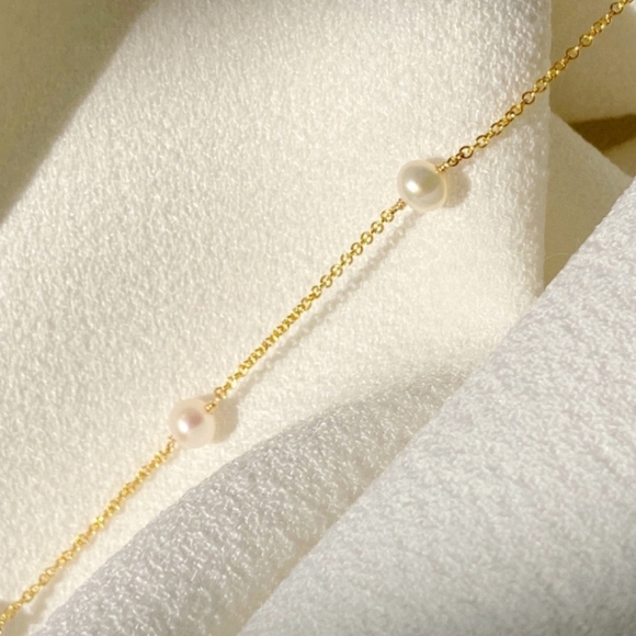 Elegant Gold-filled Chain Necklace with Real Pearls – Timeless Luxury - Picture 3 of 5